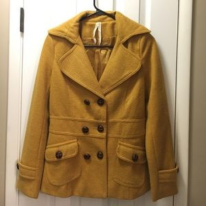 COPY - Mustard yellow pea coat